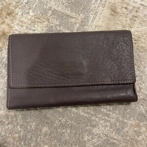 Leather Master Brantford Ont. Canada Quality Leather Wallet Raw Edge Deep Purple
